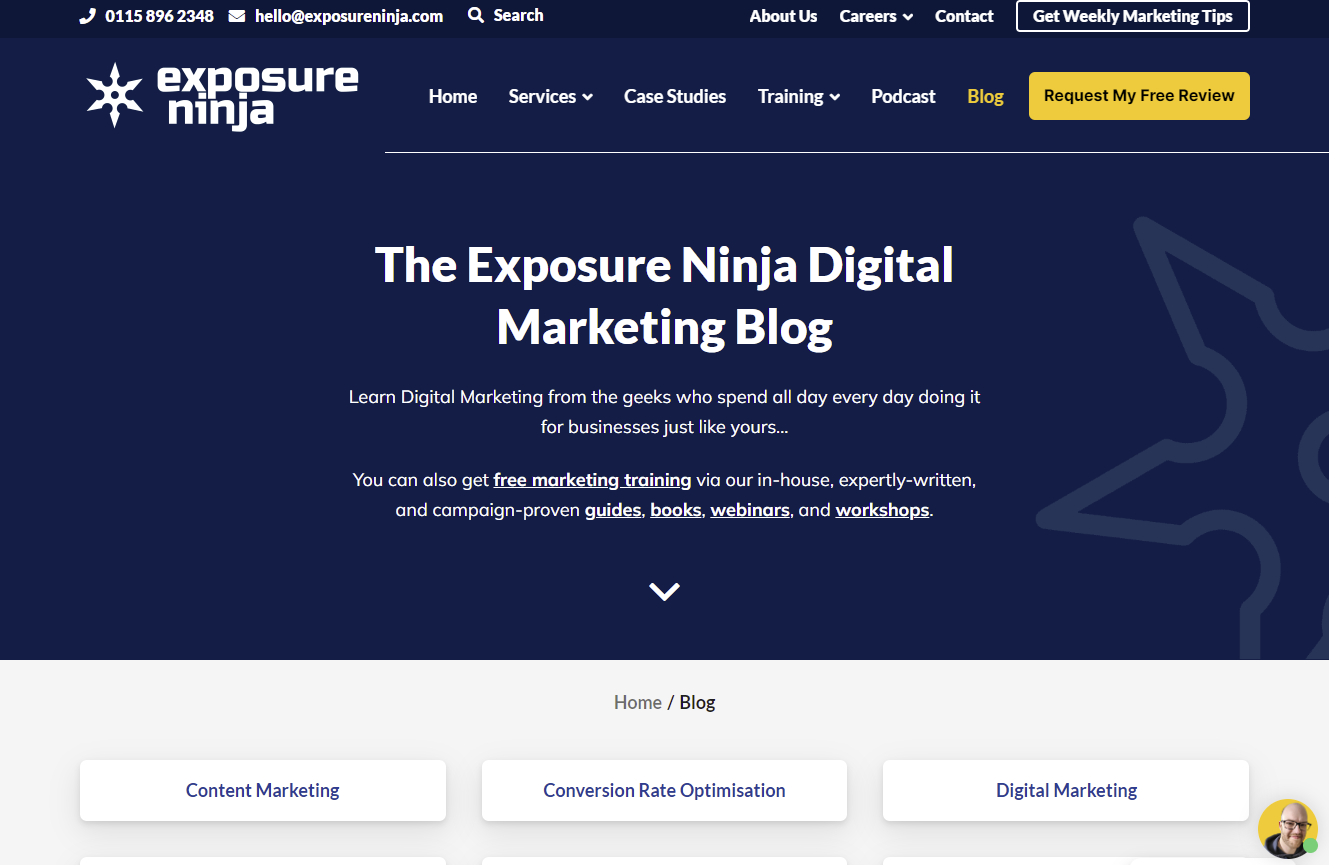 Screenshot of the Thinkplus Digital Marketing Blog