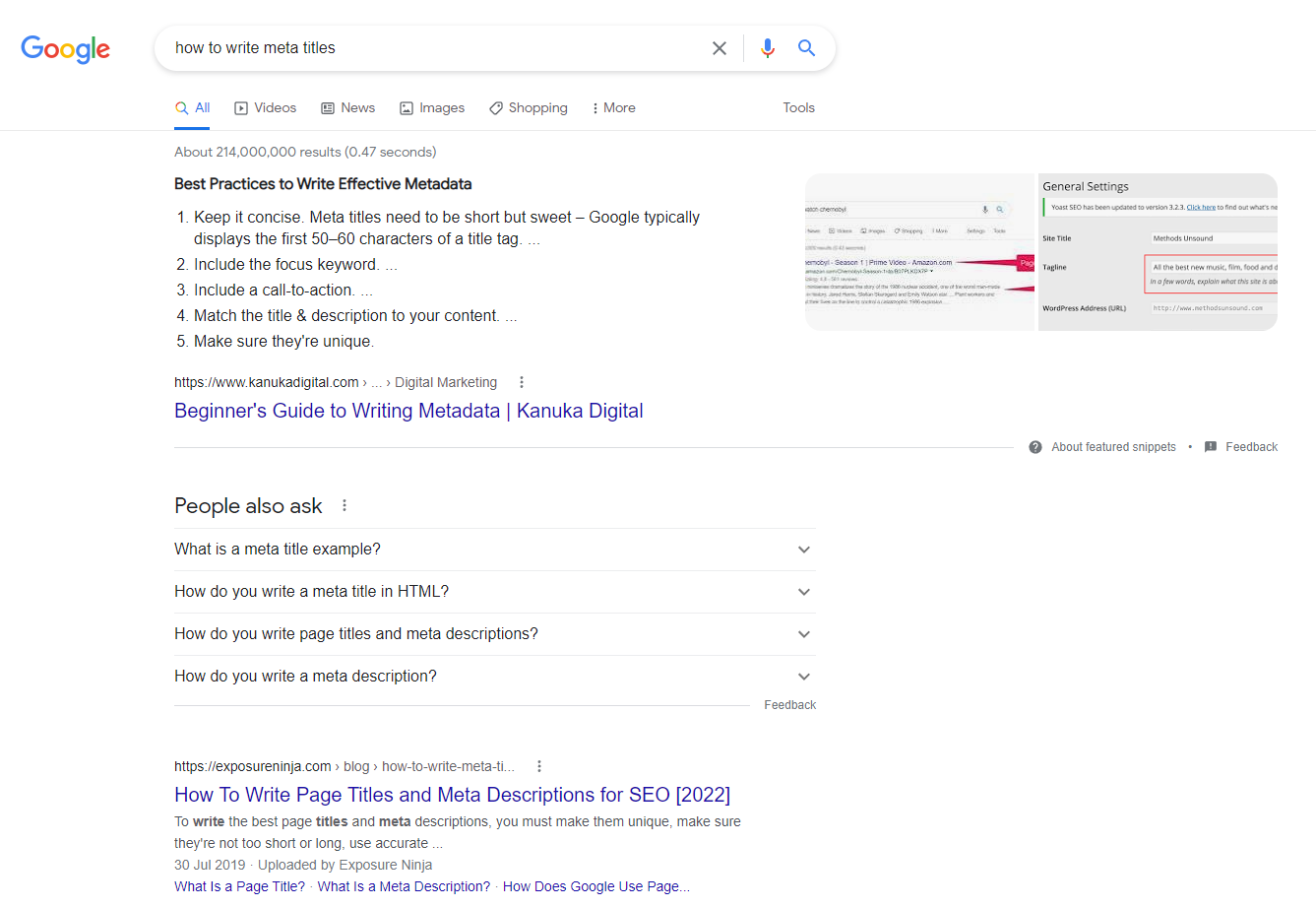 Example Answer Box in Google's Search Results