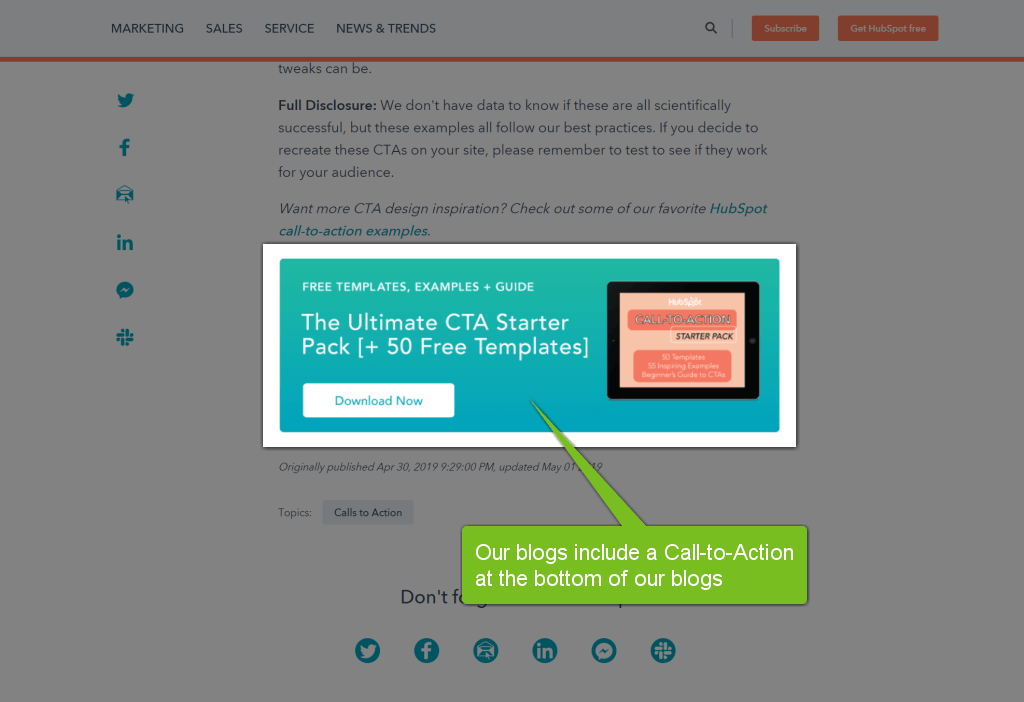 Screenshot of a bottom of blog post call-to-action.