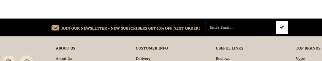 screenshot of Join our newsletter CTA used to improve website's conversion rate