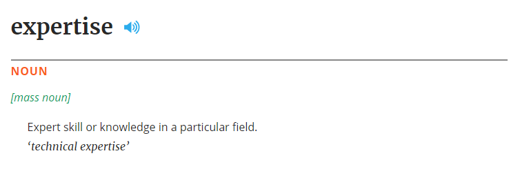 Oxford English Dictionary definition of expertise