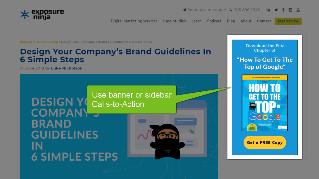 Screenshot of a sidebar call-to-action.