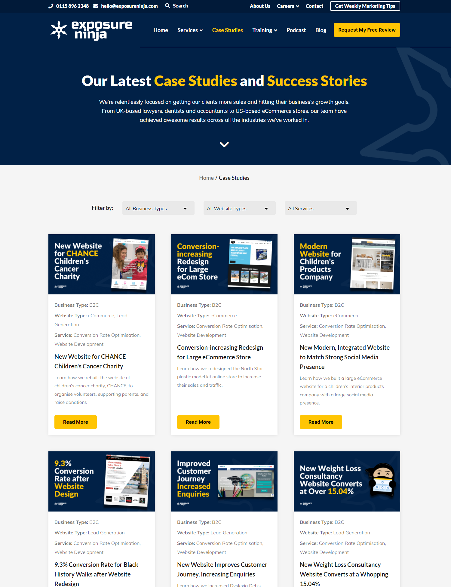 Screenshot of Thinkplus's Case Studies page