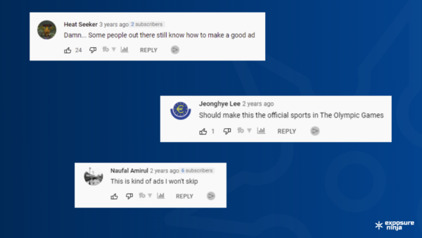 Screenshot of comments from the Wise Lego advert