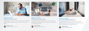 Screenshot of the Personal Finance section on the Wise blog