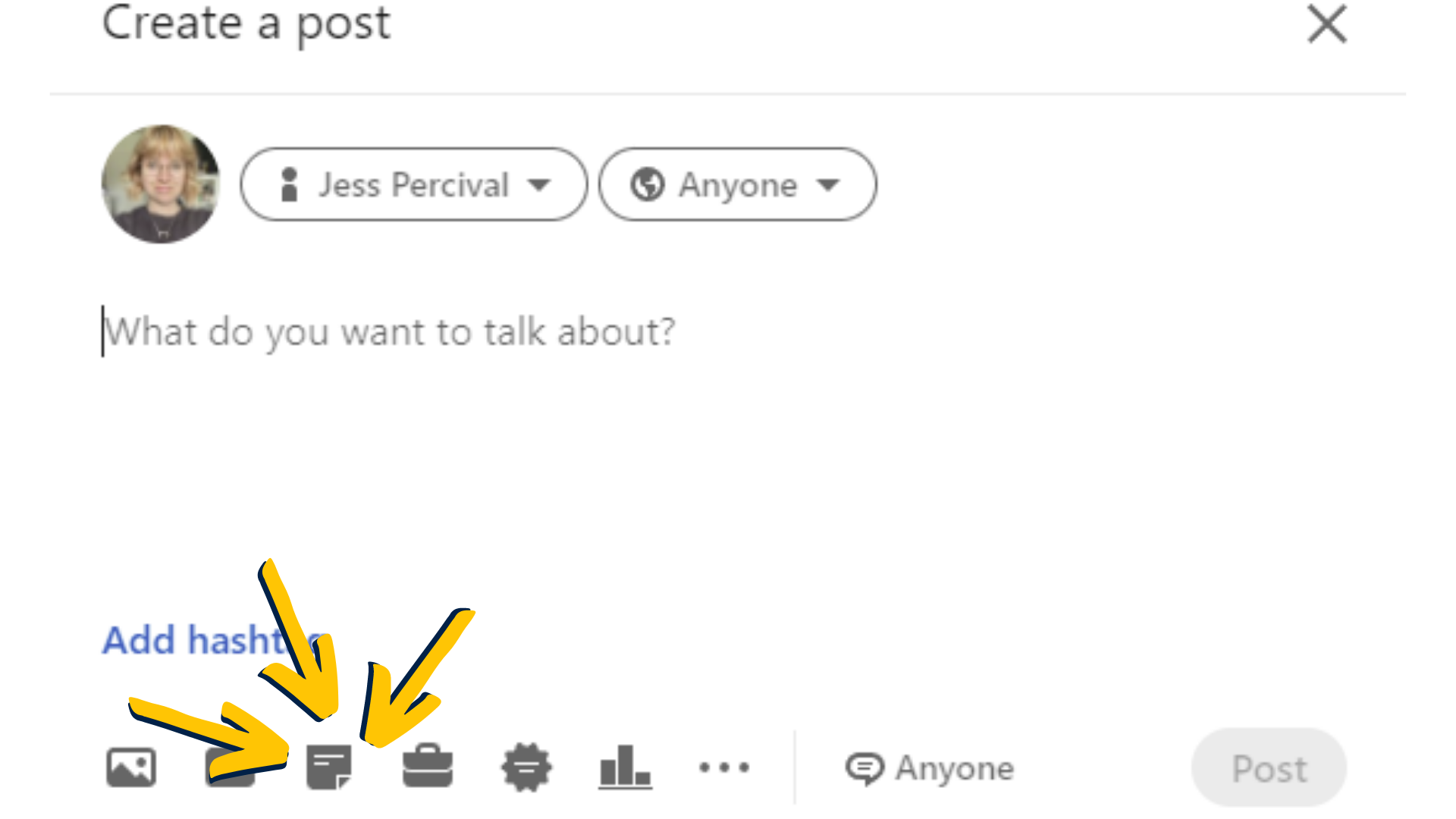 Create a document on LinkedIn