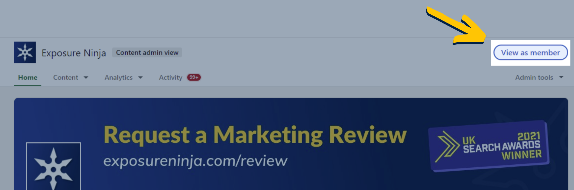 How to view your LinkedIn company page as a member