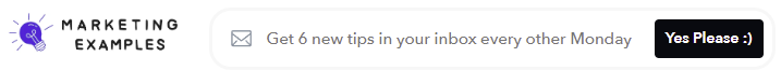 Example of an email sign up box, the text reads "Get 6 new tips in your inbox every other monday"