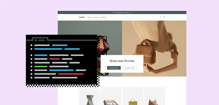 Screenshot example of Shopify 2.0's Dawn theme.