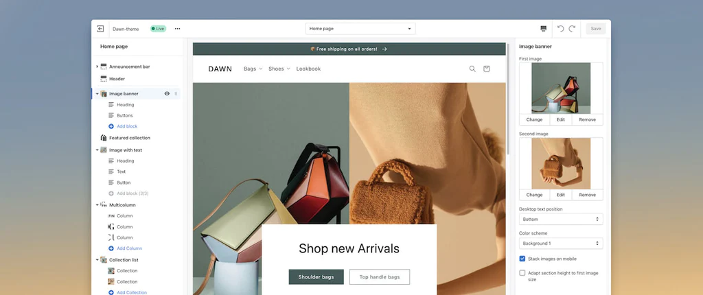 Screenshot of Shopify 2, as announced as Shopify.