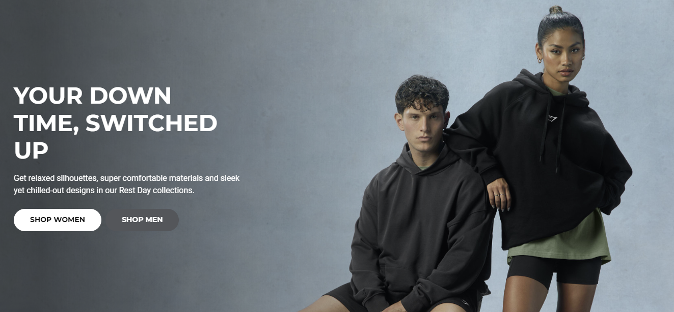 Screenshot of the Gymshark website