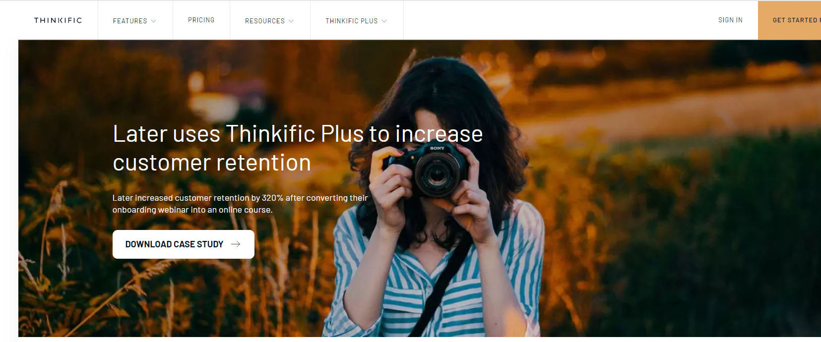 Screenshot of a Thinkfic lead magnet download page