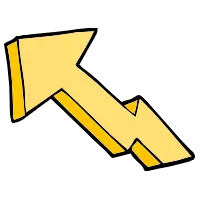 Drawing of an arrow going up.