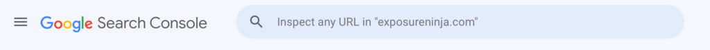 Screenshot showing the inspect bar in Google's Search Console.