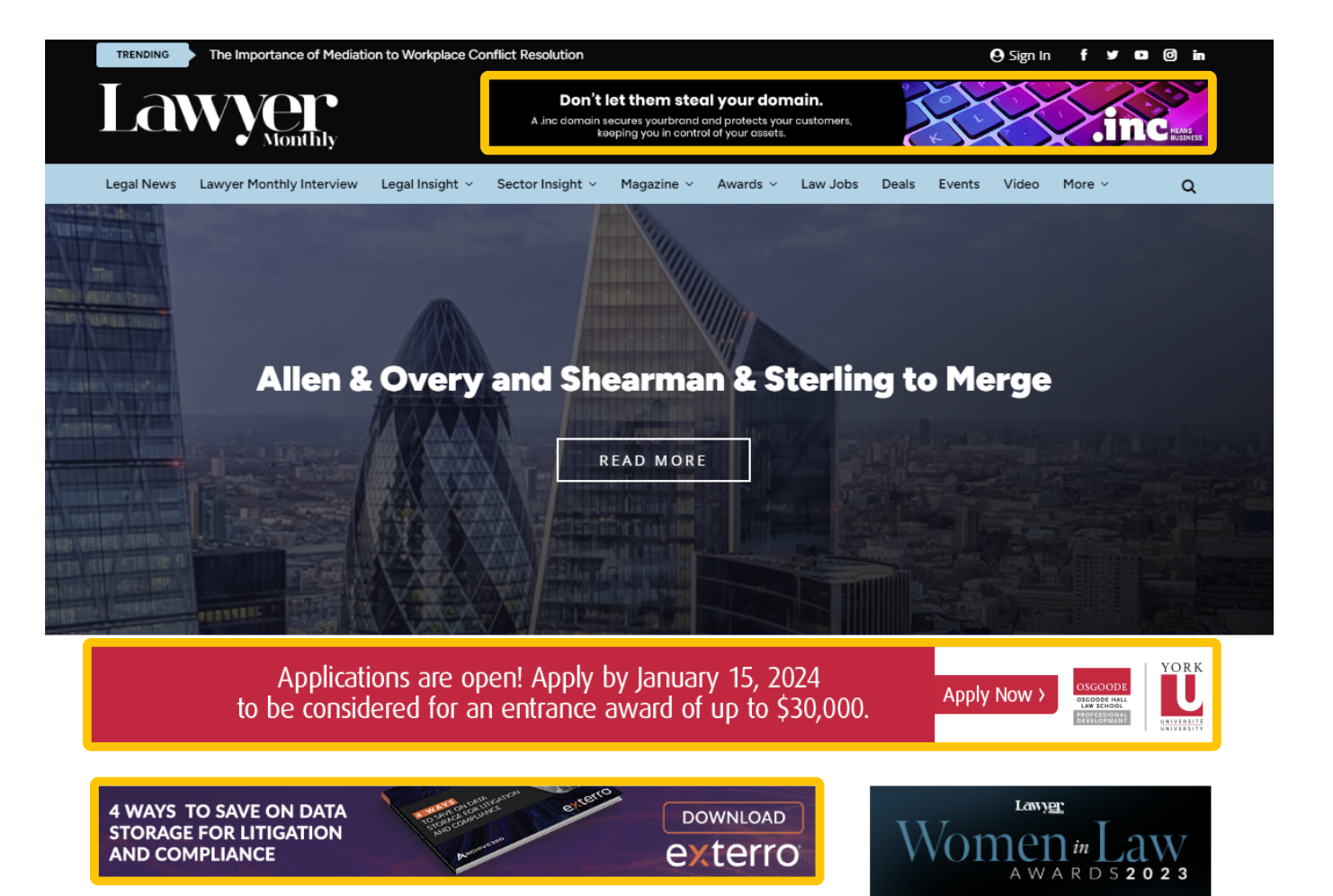 Screenshot of a banner ad