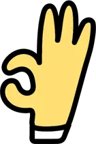 Illustration of a hand making okay sign