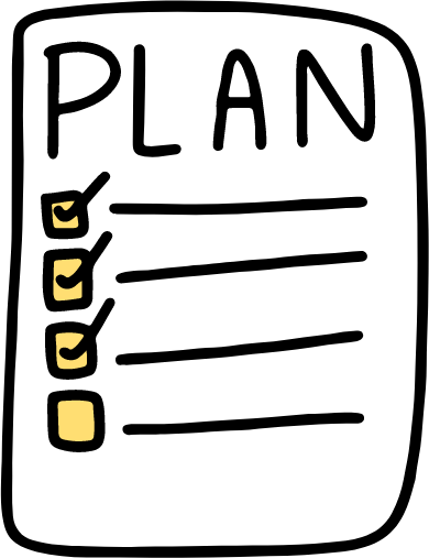 Drawing of a plan on paper.