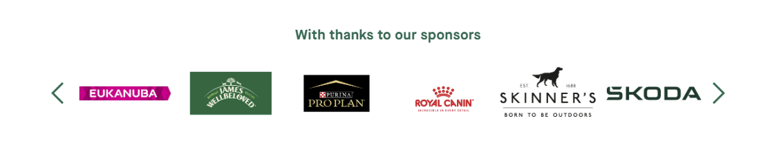 Screenshot of sponsors on the Crufts website