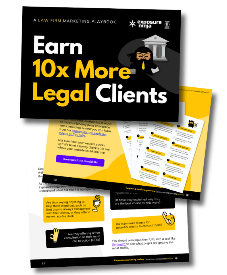 Front cover of "Earn 10x More Legal Leads".