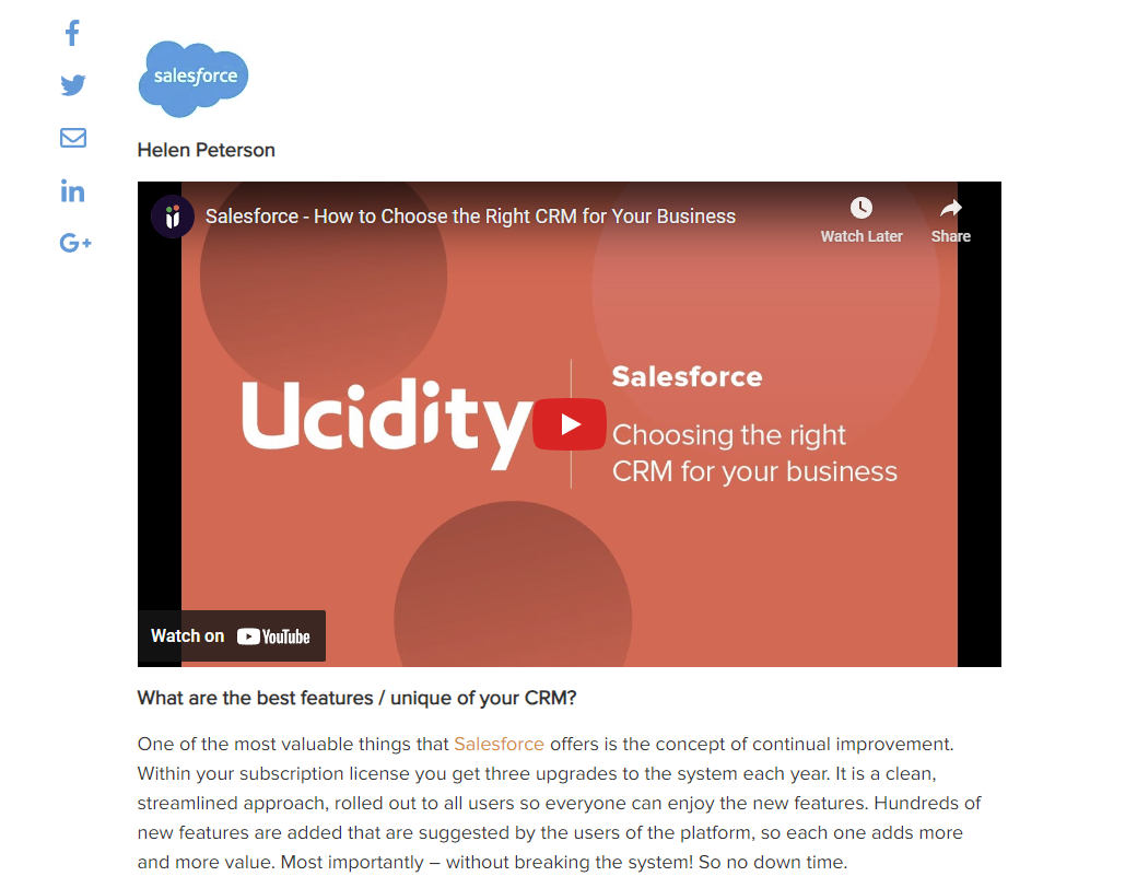 Screenshot of a Salesforce mention in a blog